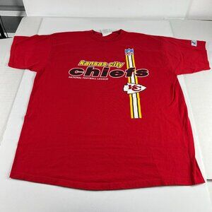 VTG Logo Athletic Kansas City Chiefs Football Shirt Extra Large Red Faded Tee